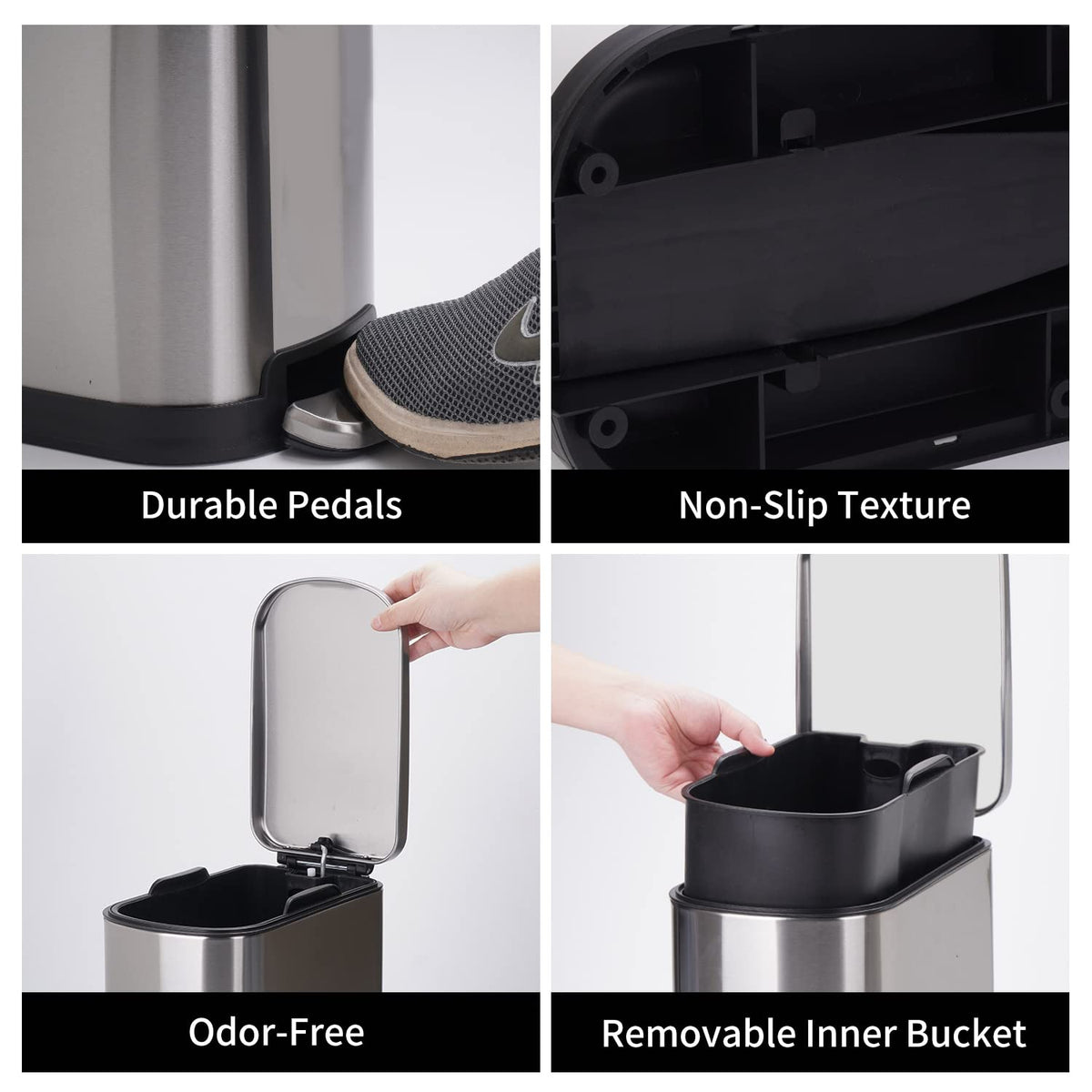 Stainless Steel Step Trash Can 10L P1458