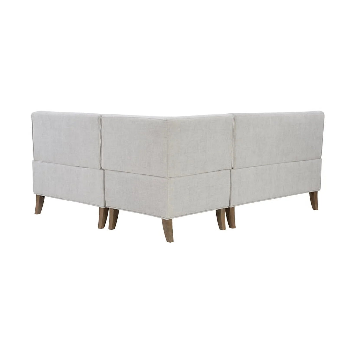 Light Grey Wood Upholstered Corner Bench R111