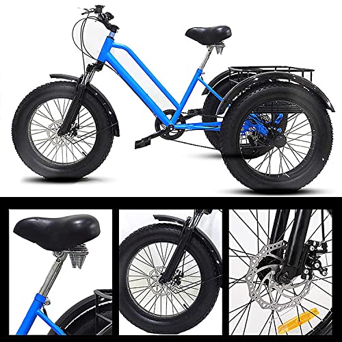 7 Speed 20 Inch Fat Tire Adult Tricycle with Shopping Basket C876505