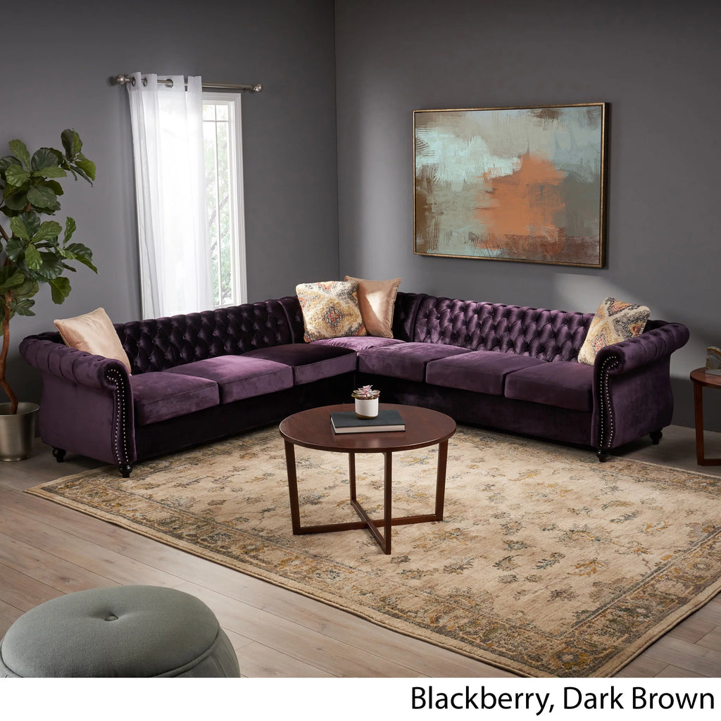 7 Seater Velvet Tufted Sectional H227