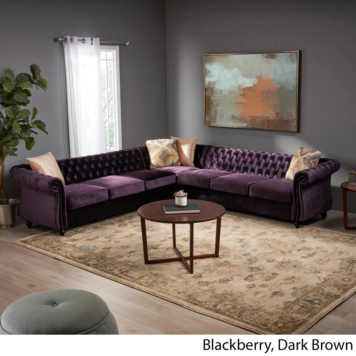 7 Seater Velvet Tufted Sectional H227