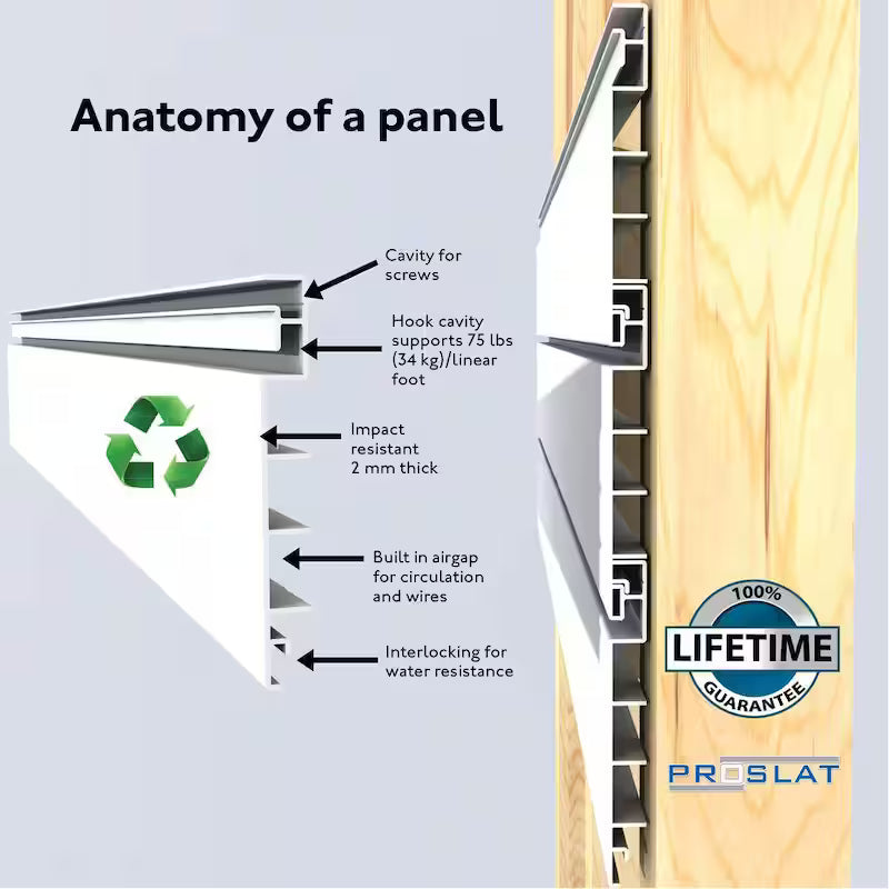 White Slat Wall Panel Set 2-Pack T11727