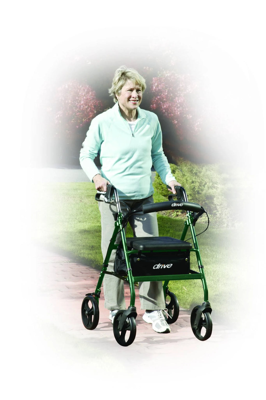 Green Rollator Walker with Padded Seat G213258