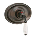 Polished Nickel Thermostatic Shower Trim with White Marble Lever Handle E812