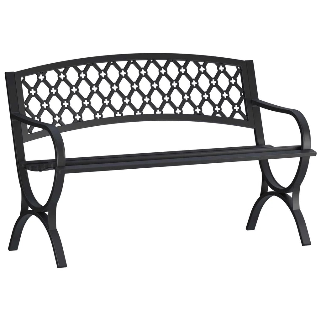 50" Iron 2 Seat Patio Bench G917353