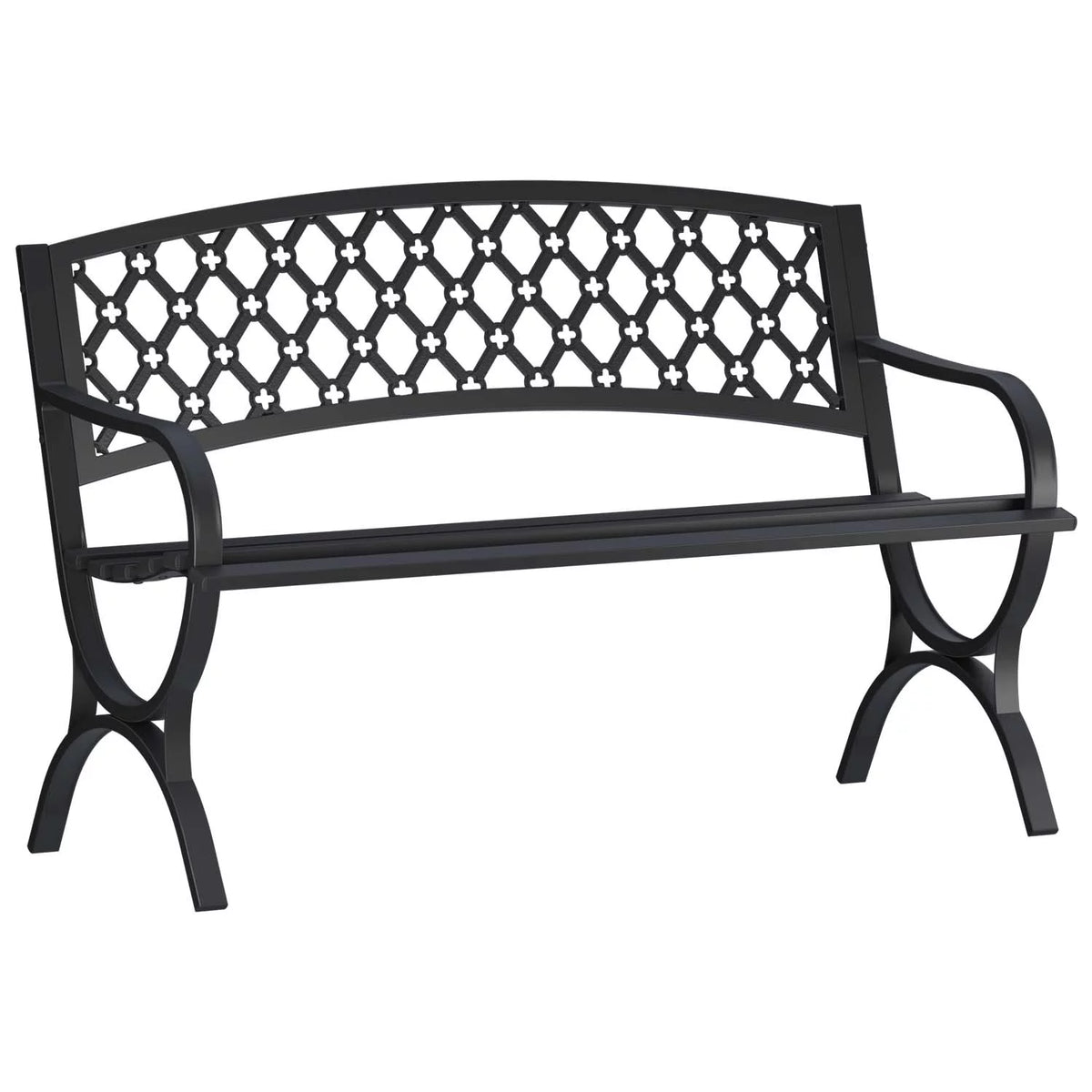 50" Iron 2 Seat Patio Bench G917353