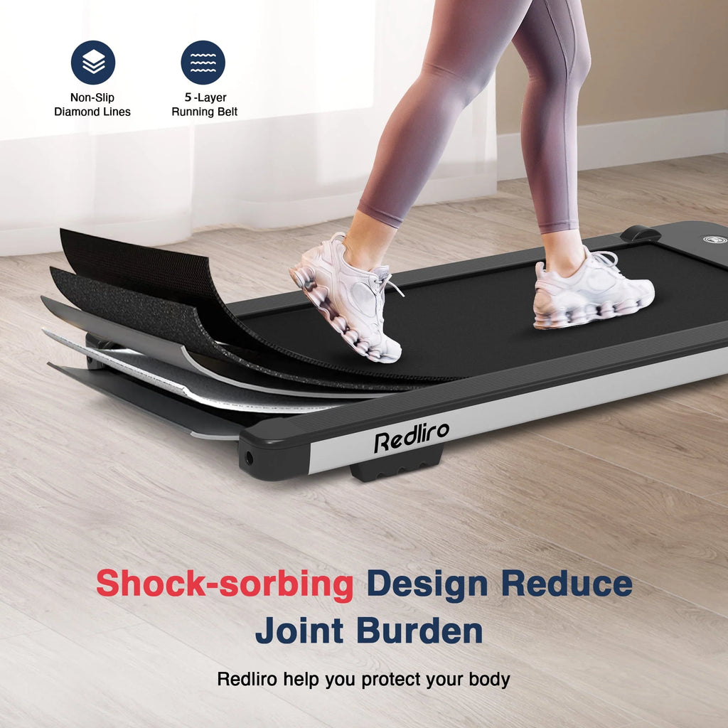 Under Desk Treadmill 2.25HP 300LBS Anti-Slip Compact J876