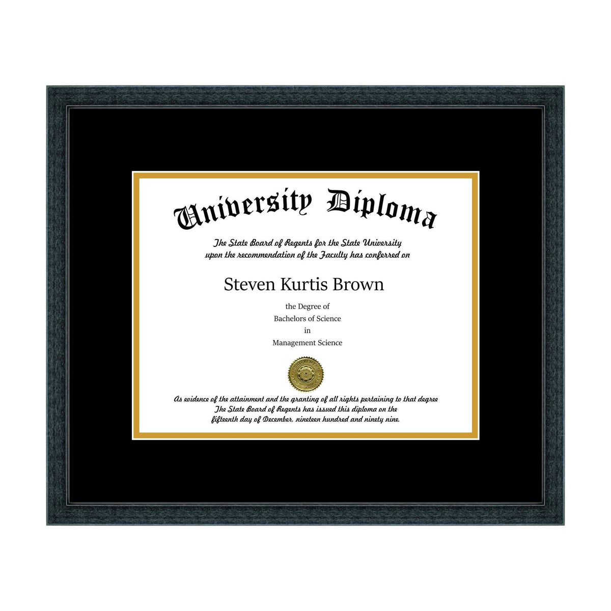 Single Diploma Frame with Double Matting for 8.5" x 11" Tall Diploma N30460