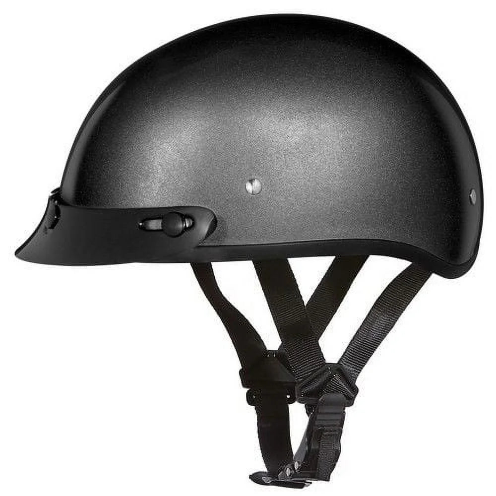 Metal Grey Metallic Half Face Helmet with Visor O65901