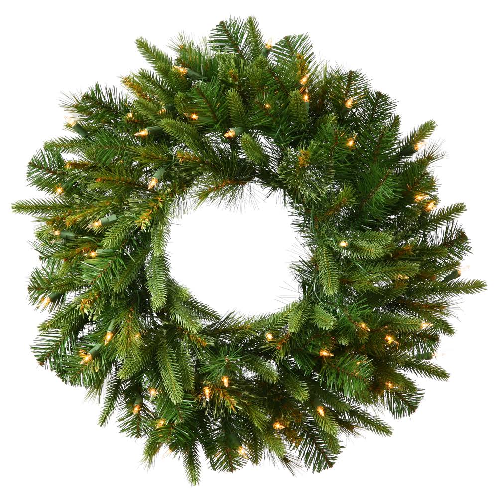 42 Cashmere Wreath with 100 Warm White LED Lights T8642