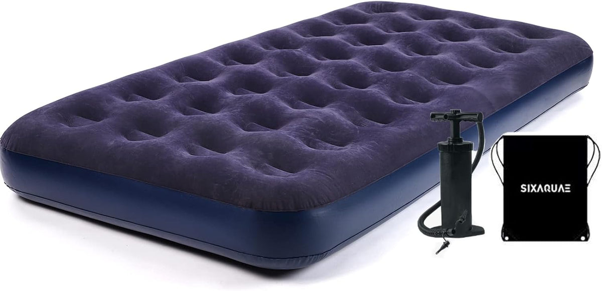 Twin Raised Inflatable Air Mattress with Hand Pump S2742