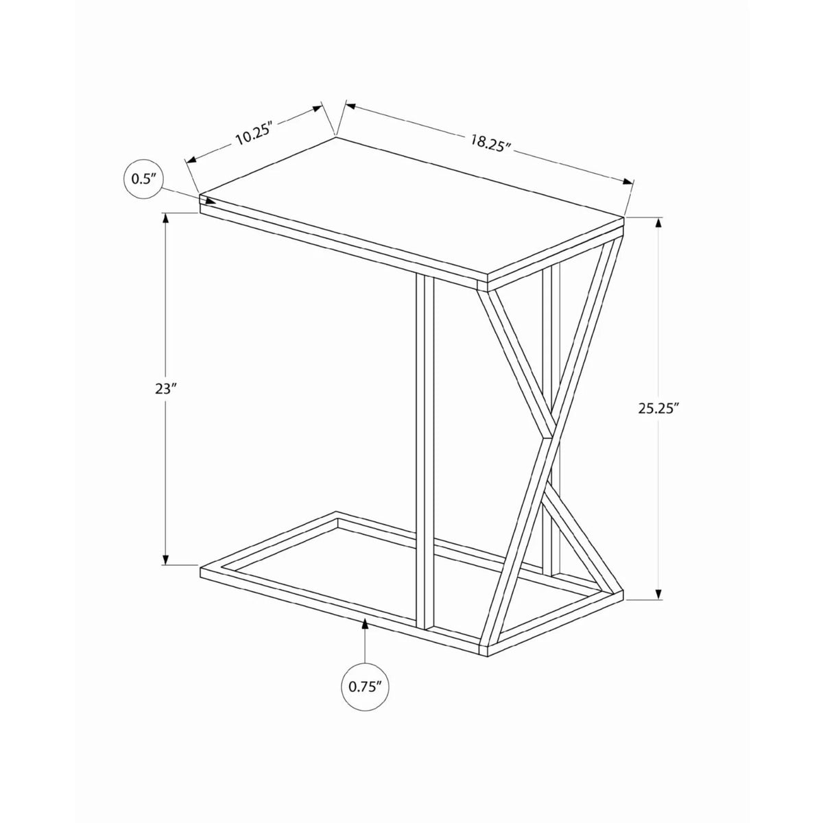 C-shaped Metal Accent Table U3010