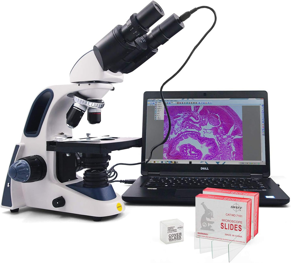 40X-2500X Binocular Compound Microscope with Wide-Field 10X and 25X Eyepieces G172092