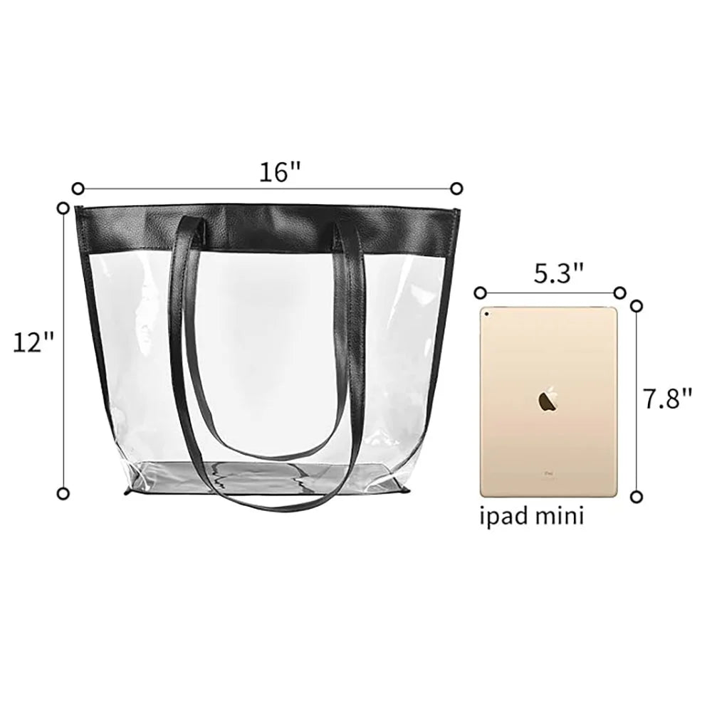 Clear Tote Bags with Magnetic Buckle Closure (1pc) B2588
