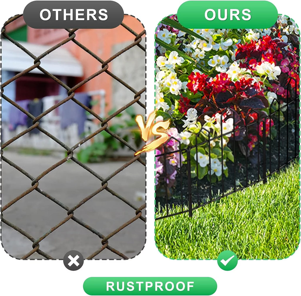 10-Panel Metal Garden Fence W7835