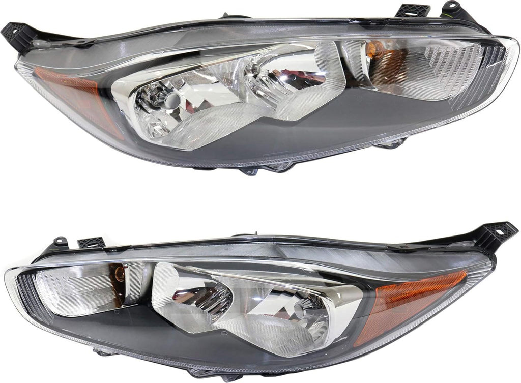 Headlight Set of 2 Clear Lens Halogen Composite with bulbs V706