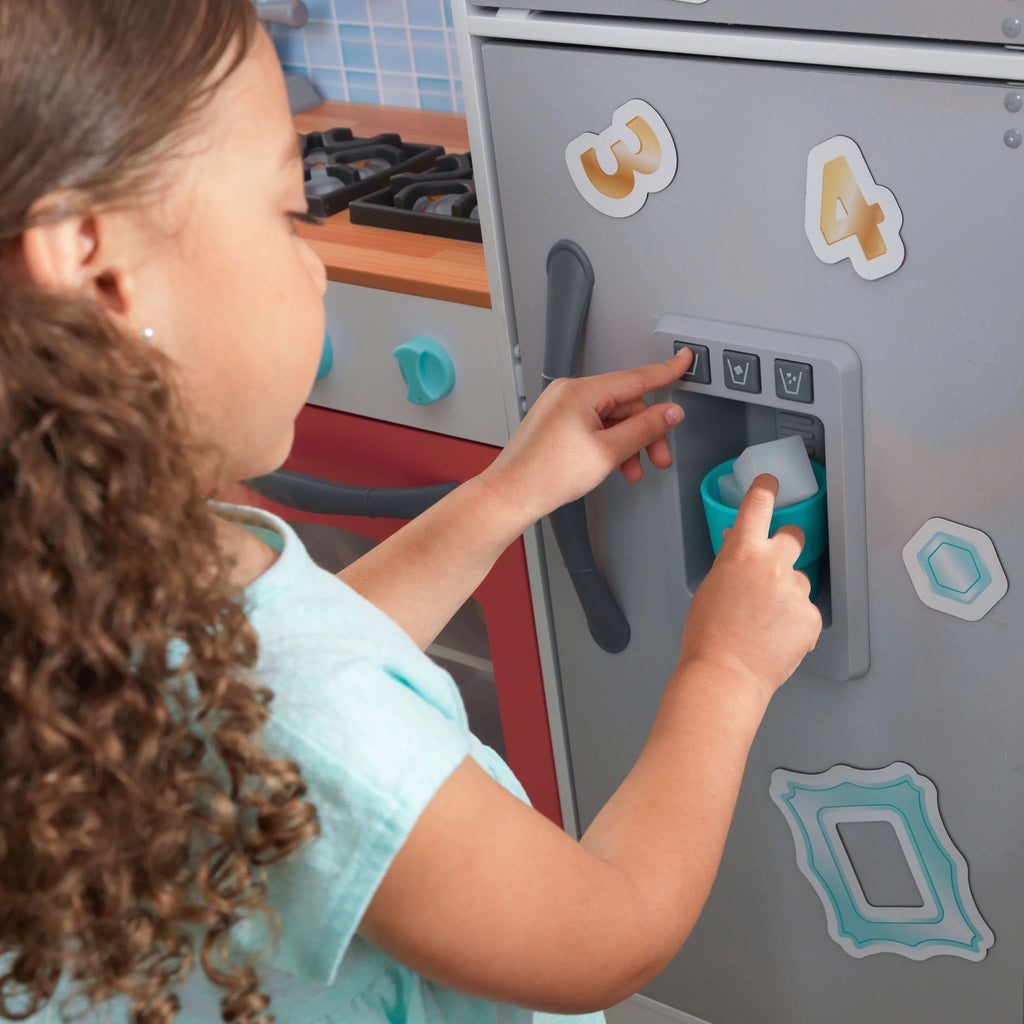 Gray and Pink Magnetic Play Kitchen J30318