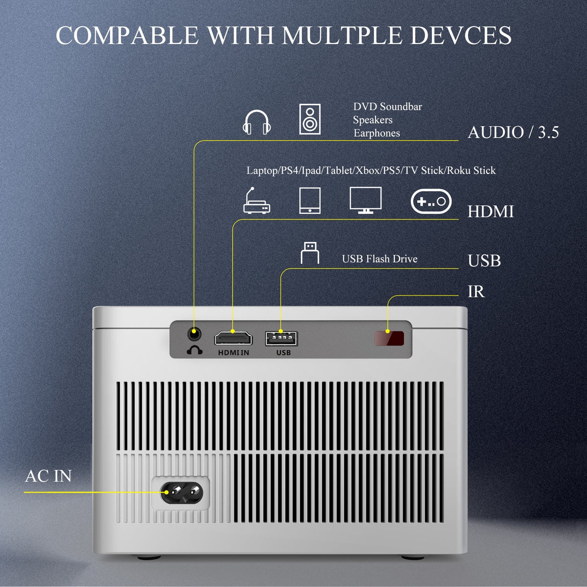 5G WiFi Bluetooth 4K Projector J273