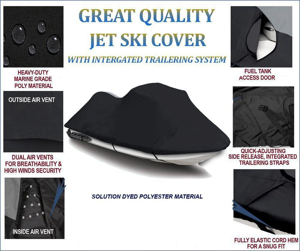 BLACK 600 DENIER JetSki Cover 2 Seater S9469