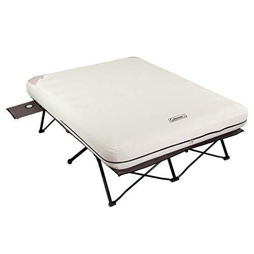 Queen-Size Folding Air Mattress with Steel Frame & Side Table P48541