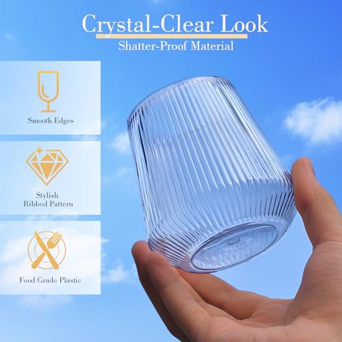 48 Pack Plastic Stemless Glasses M423953
