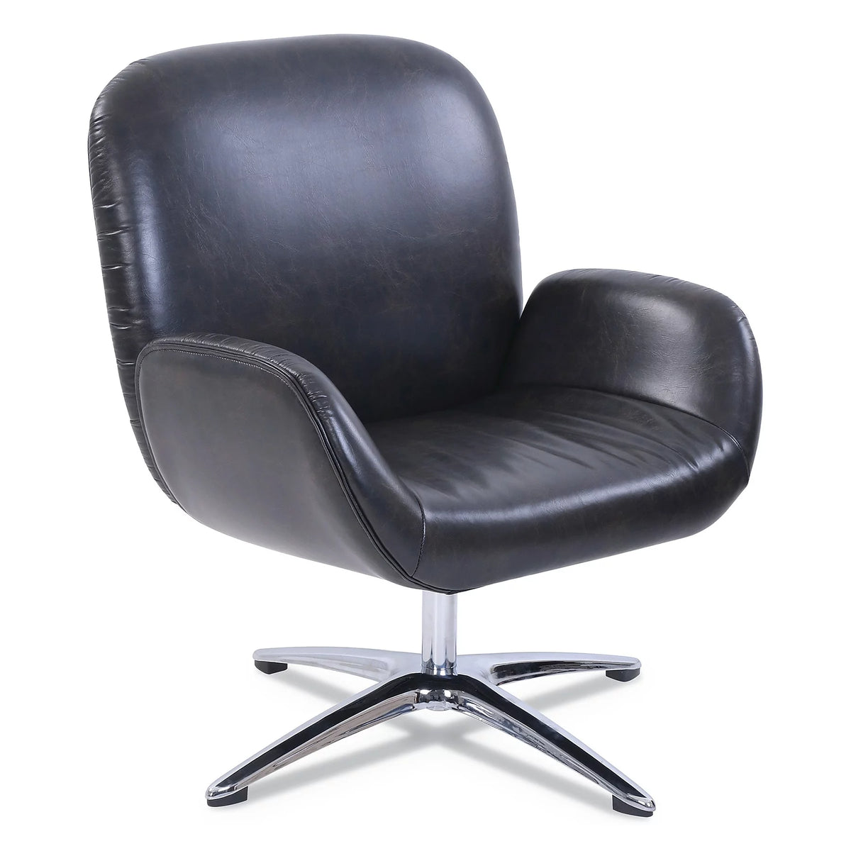 Distressed Brown Silver Lounge Chair M41441