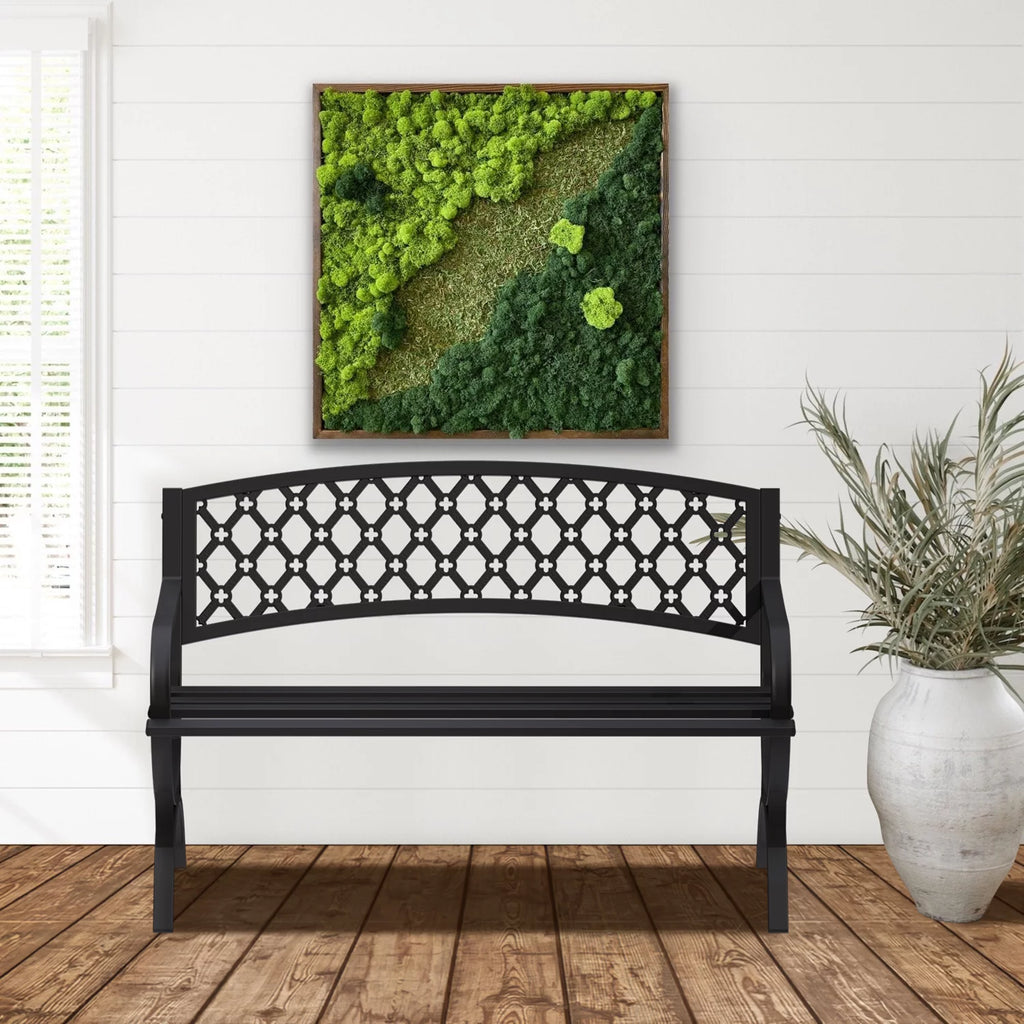 50" Iron 2 Seat Patio Bench G917353