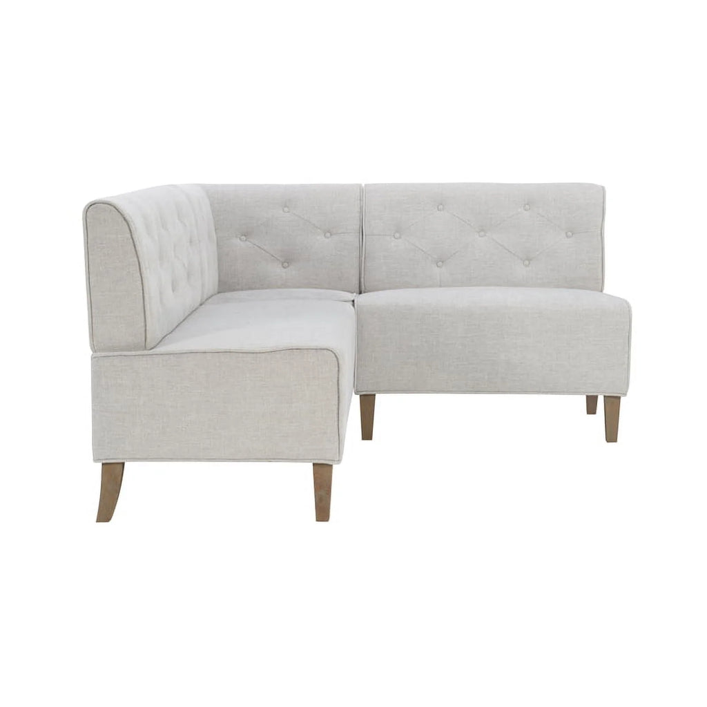 Light Grey Wood Upholstered Corner Bench R111