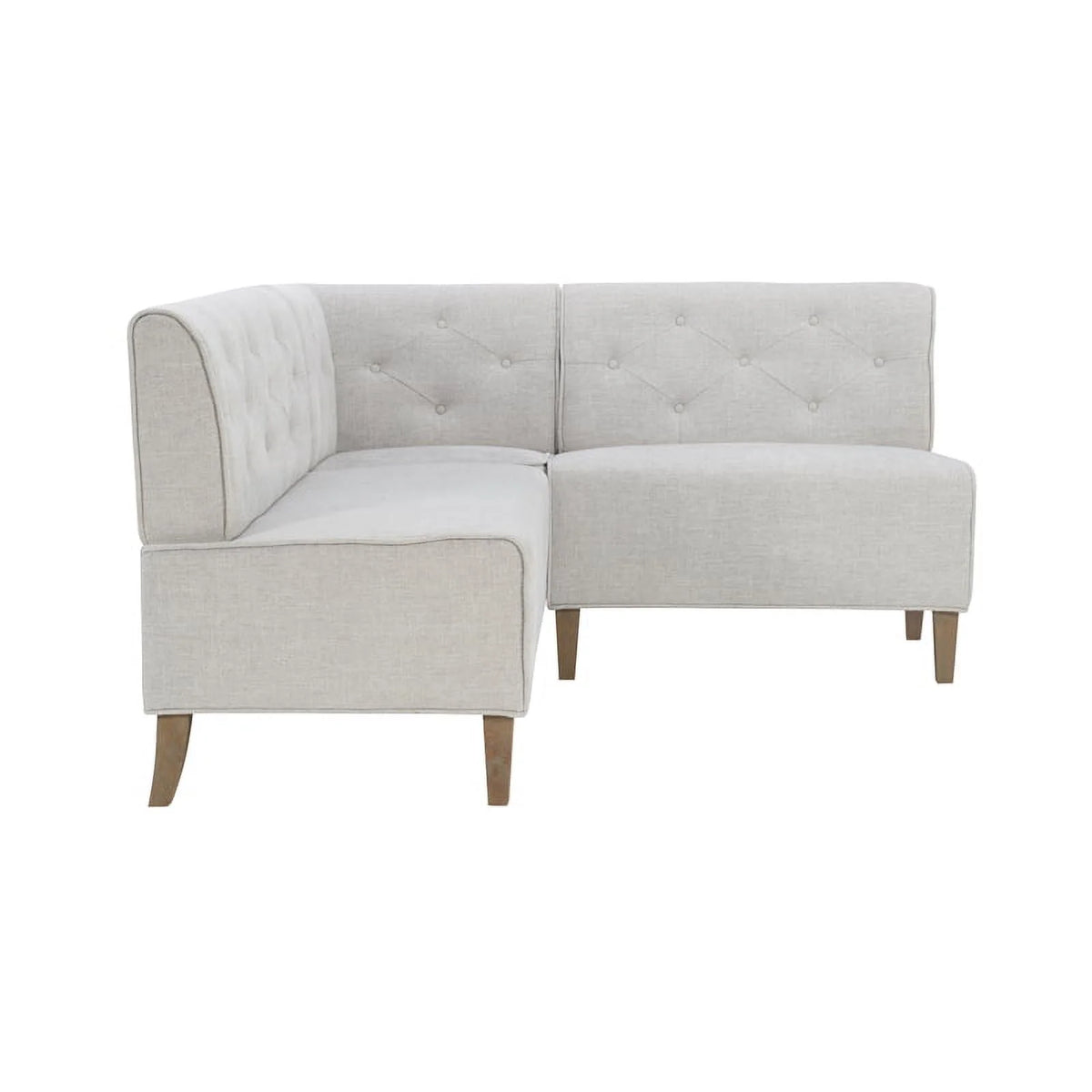 Light Grey Wood Upholstered Corner Bench R111