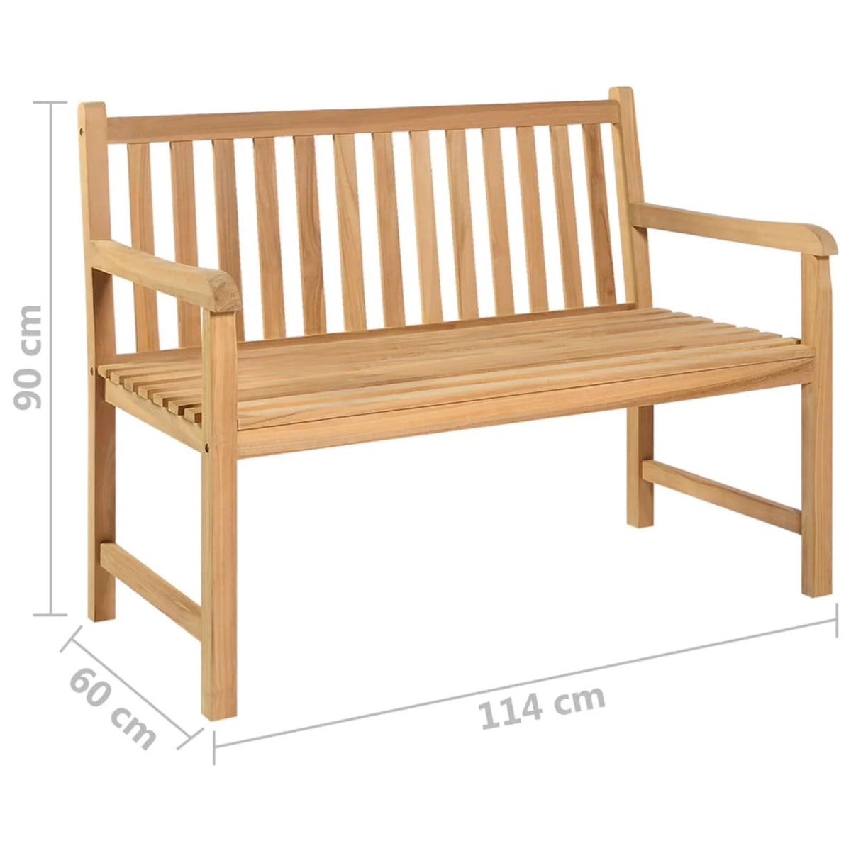Solid Teak Wood Patio Bench W788