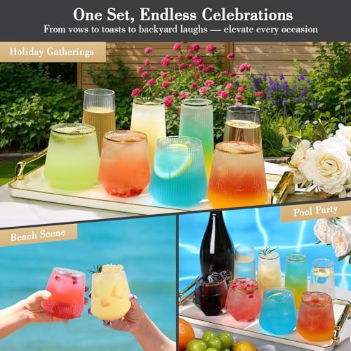 48 Pack Plastic Stemless Glasses M423953