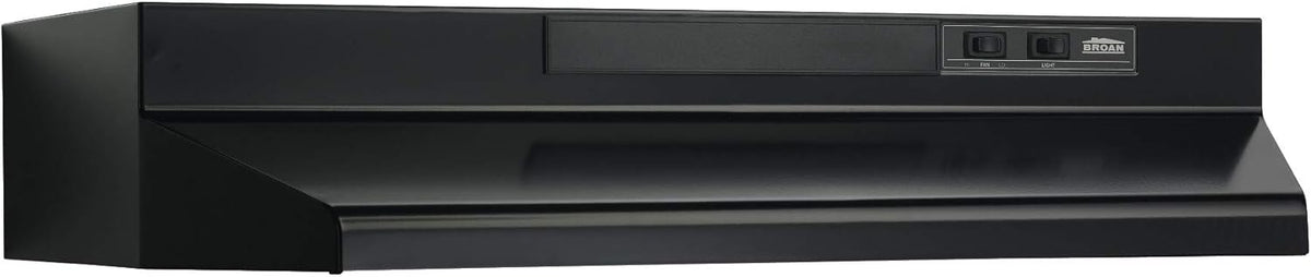 Black 24-Inch Two-Speed Convertible Range Hood Insert with Light T165296