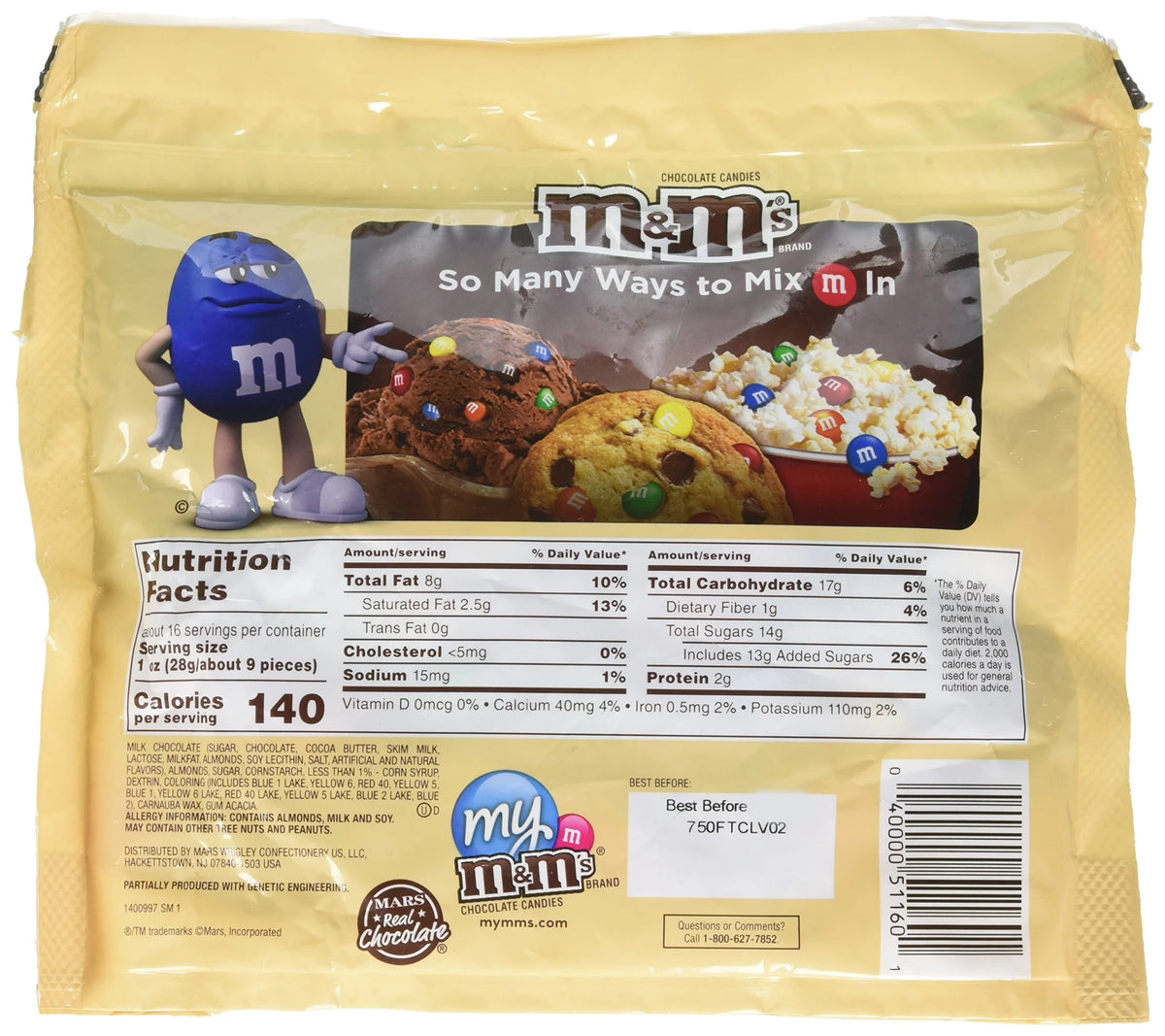 15.9 Ounce Almond Chocolate Candy Family Size A25351