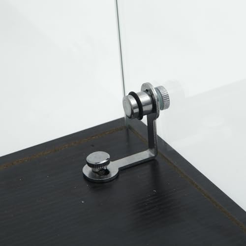 Black 4 Shelves Glass Display Cabinet with Light and Lock N746
