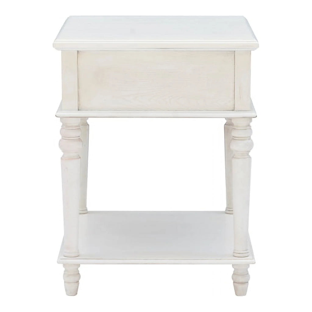 White Wood Side Accent Table Y446202