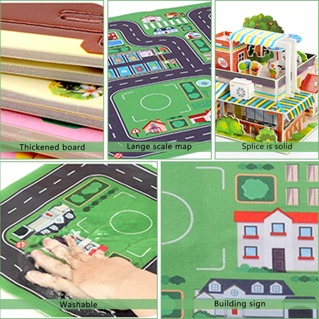 Construction Building Sets with 6 Cartoon Character Toys I1752