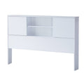 White Twin Bookcase Headboard with 2 Open Cubbies V617252