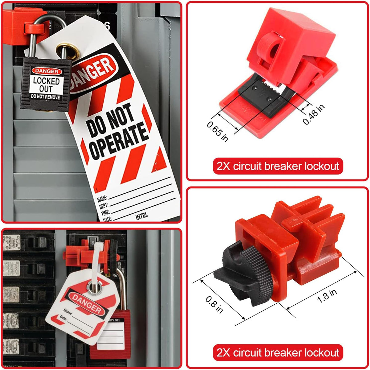 Lockout Tagout Kit with Safety Padlocks, Circuit Breaker Lockout, Plug Loto, Cable Loto, Loto Tags, Gate Valve Loto Y8628