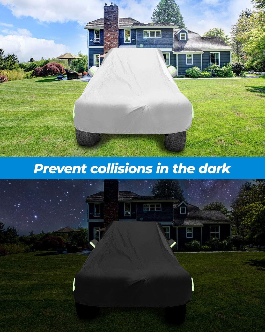 Compatible with Wrangler 1987-2022 2 Doors Car Cover, 150D Oxford Cloth, Waterproof D73283