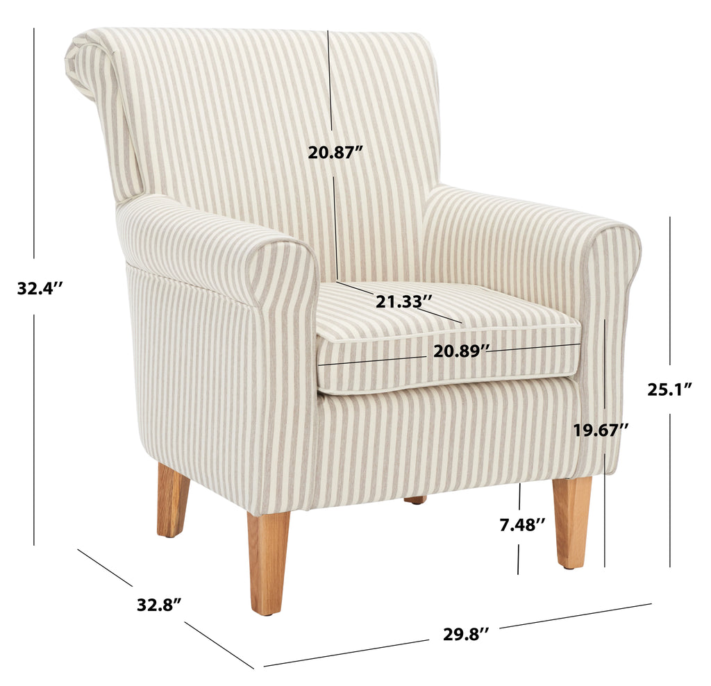 Beige Stripe Club Chairs H995296