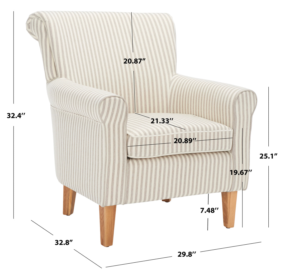 Beige Stripe Club Chairs H995296