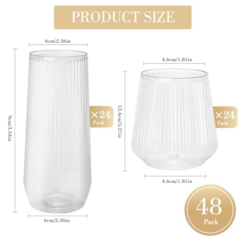 48 Pack Plastic Stemless Glasses M423953