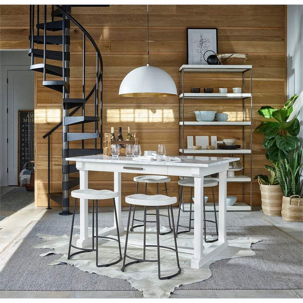 Weathered White Wood Counter Stool S80911