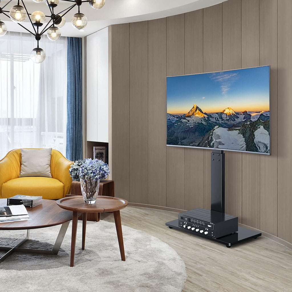 Black Swivel Floor TV Stand for 32-65 inch TVs, VESA 600x400mm M35131