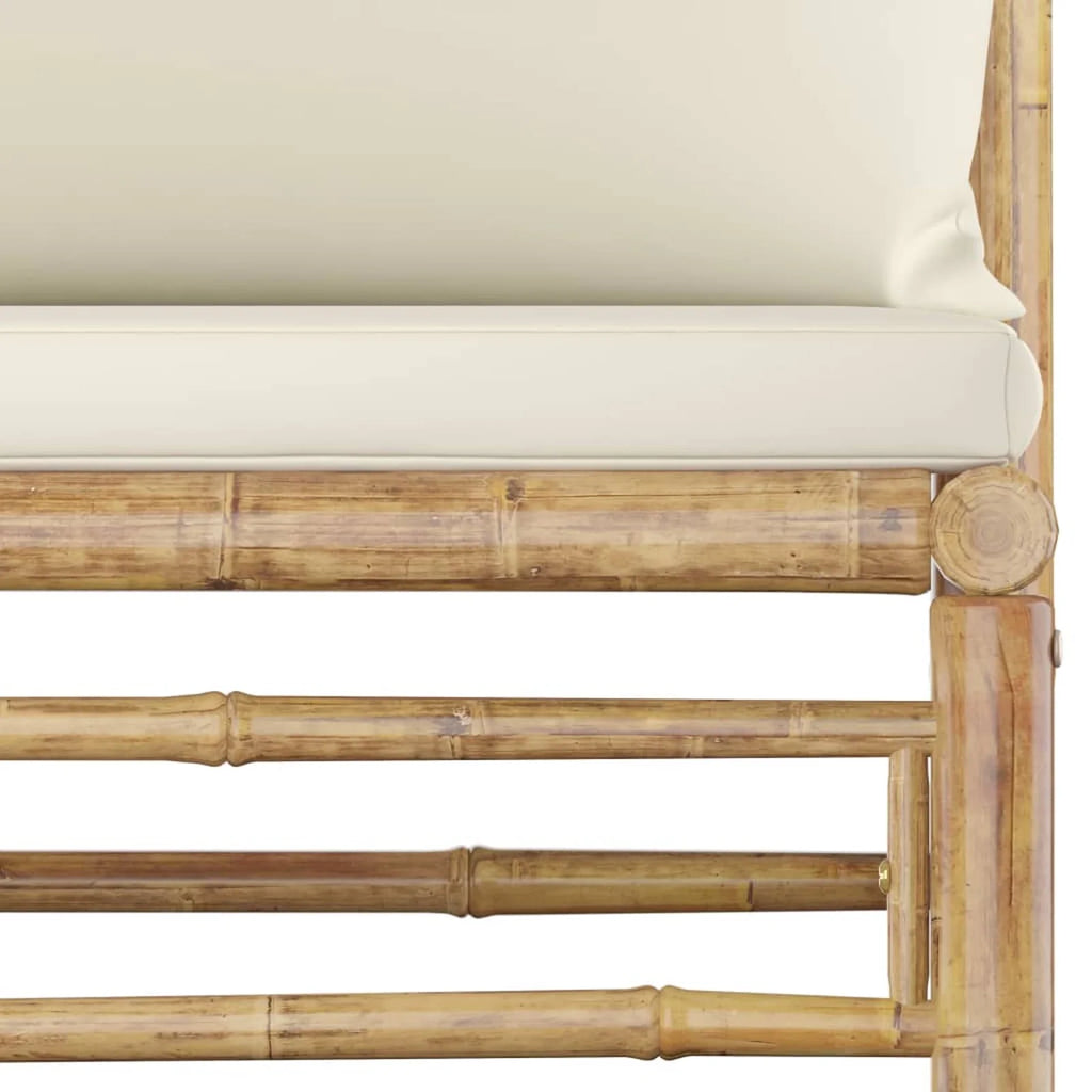 9 Piece Outdoor Sectional Sofa Set with Table Stool Bamboo C42533