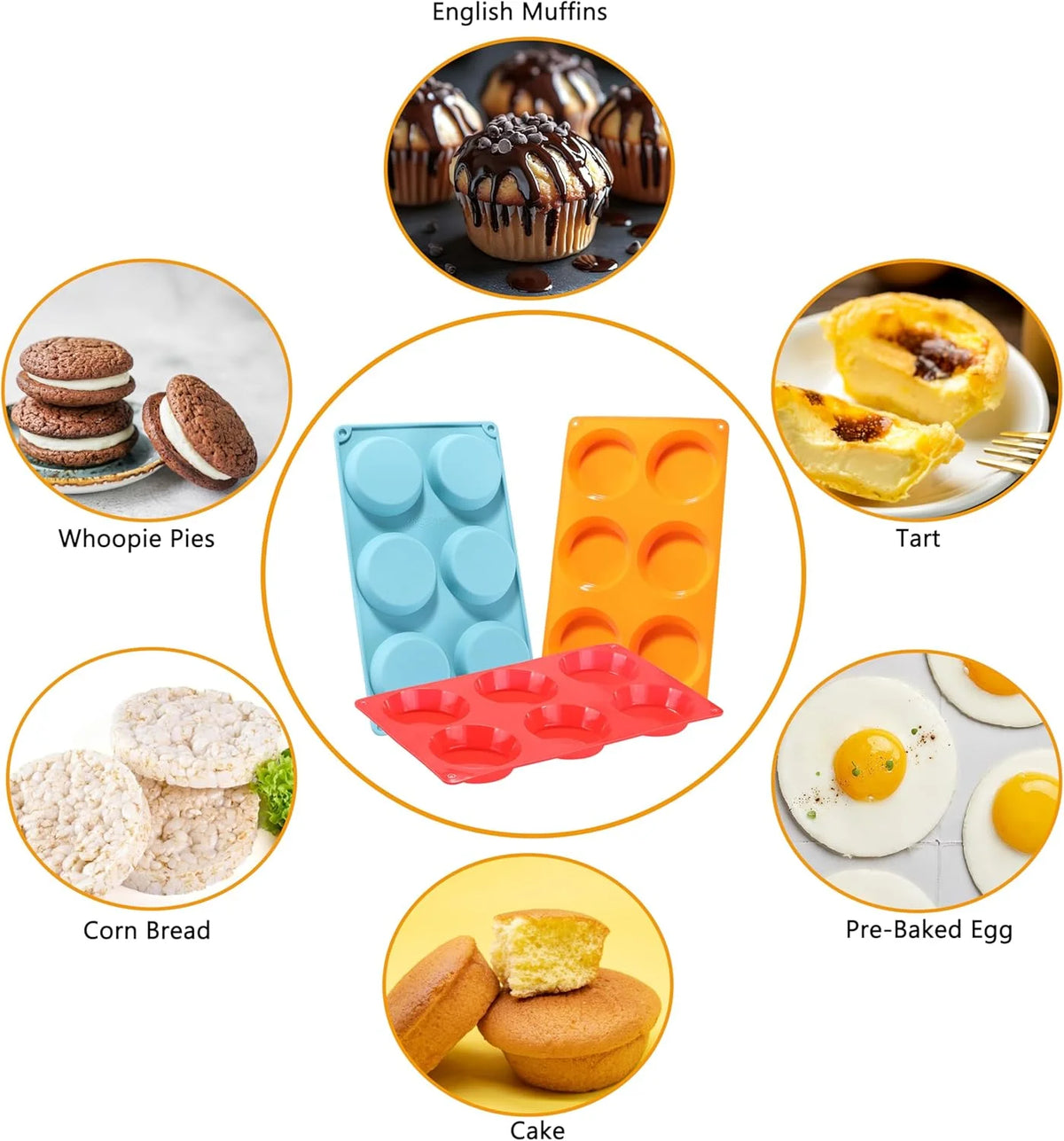 3" Round Silicone Egg Mold Pan X45378