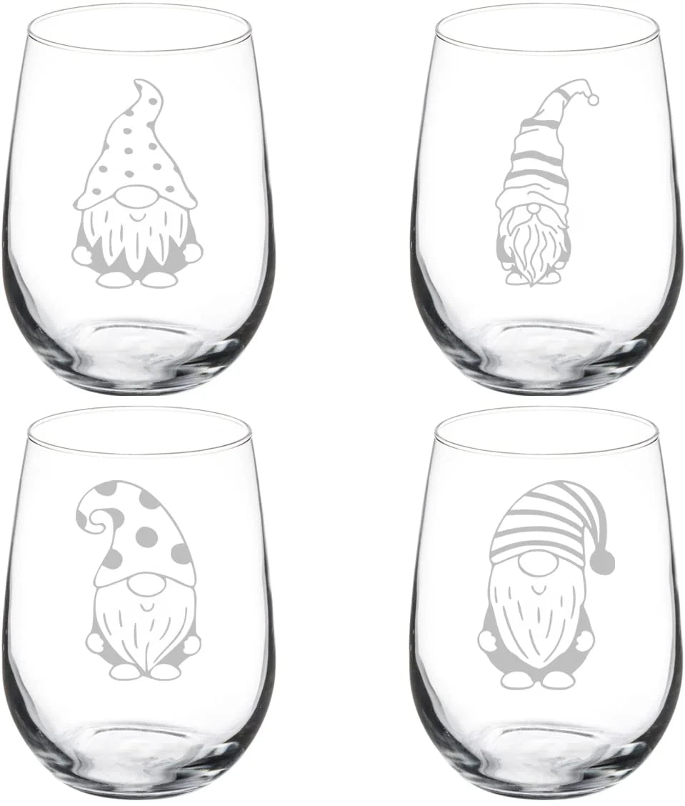 Set of 4 Stemless Wine Glass 17 oz U263