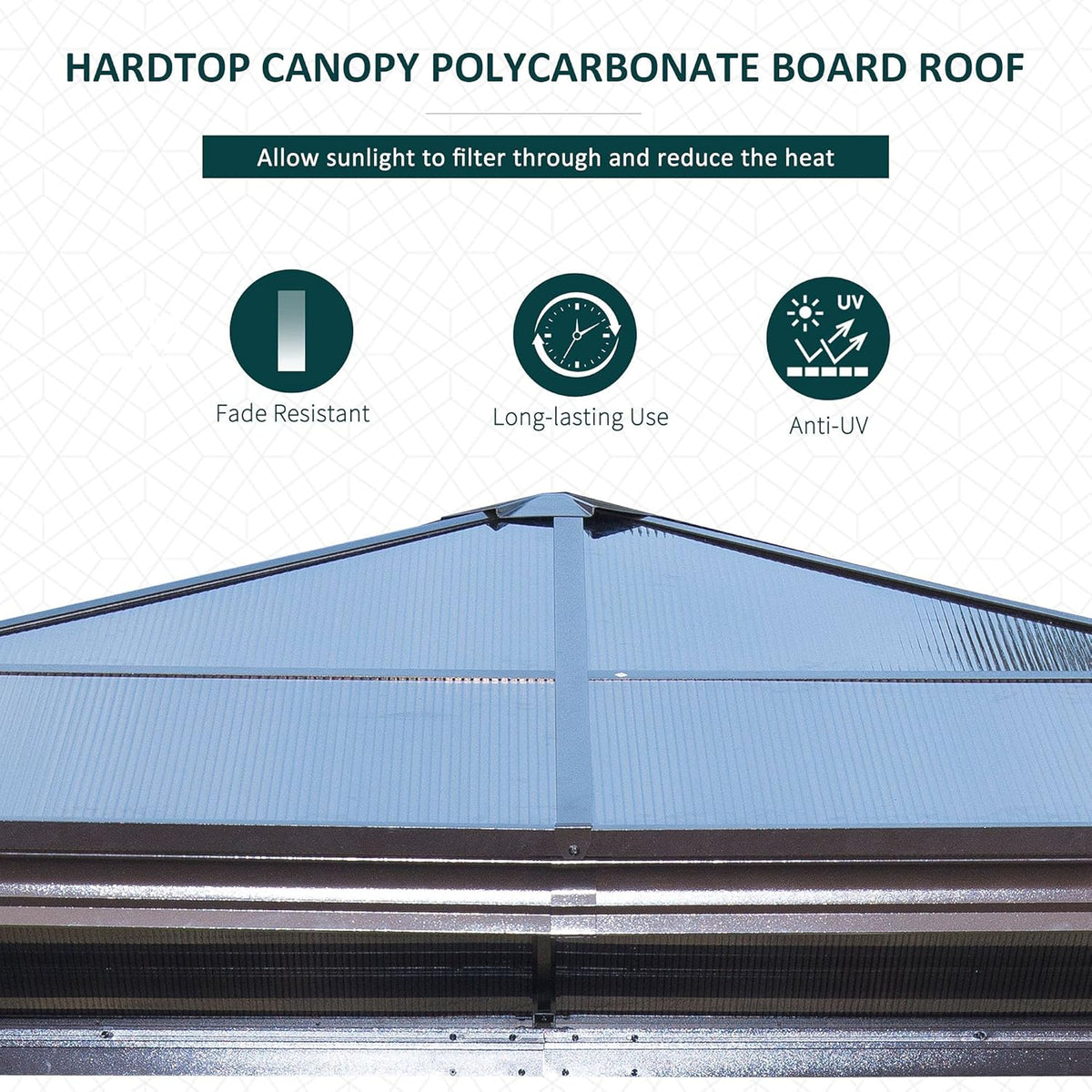 10x10 Polycarbonate Hardtop Gazebo with Curtains and Netting N973799