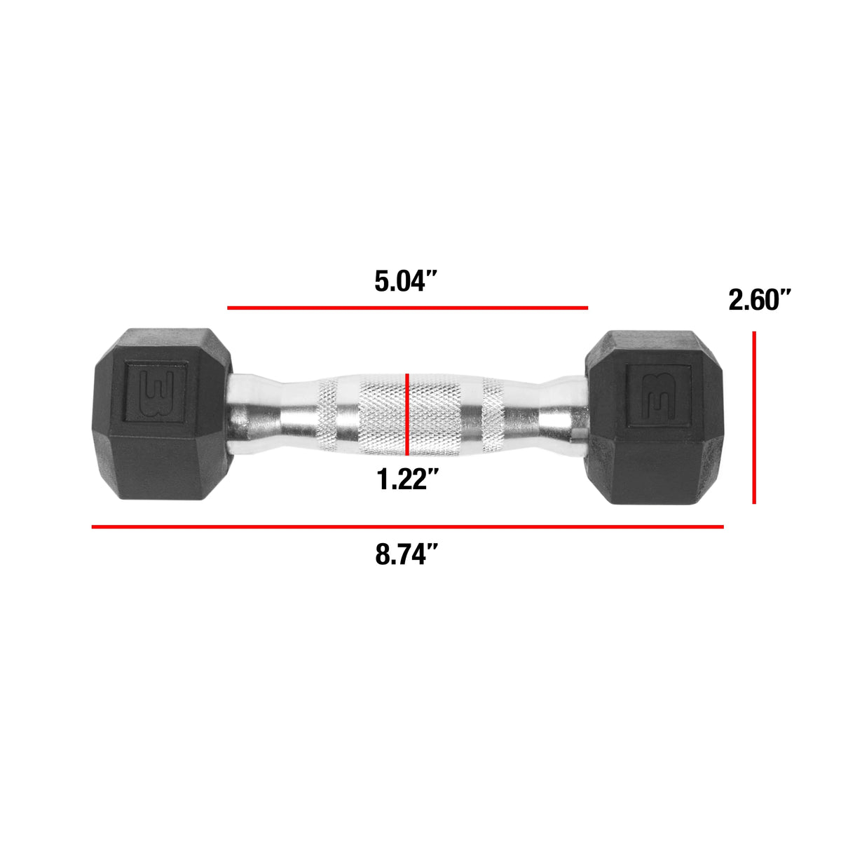 15lb Rubber Hex Dumbbell Z34081