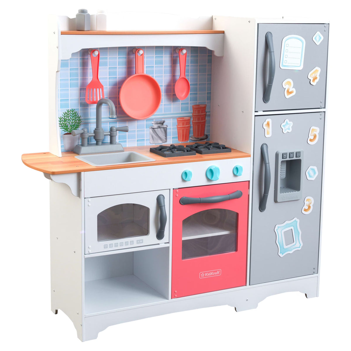 Gray and Pink Magnetic Play Kitchen J30318